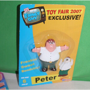 Family Guy NJ Croce Freakin' Sweet Bendable Peter Toy Fair 1,378/2007 Sealed